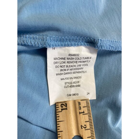 N Touch Womens Sleevless Top Petite PXL Light Blue Studded Neckline - Picture 4 of 9